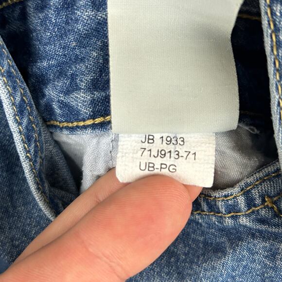 Unionbay Denim Shortalls Bibs Blue 8" Inseam Vintage Y2K Women's Size L - Picture 8 of 9